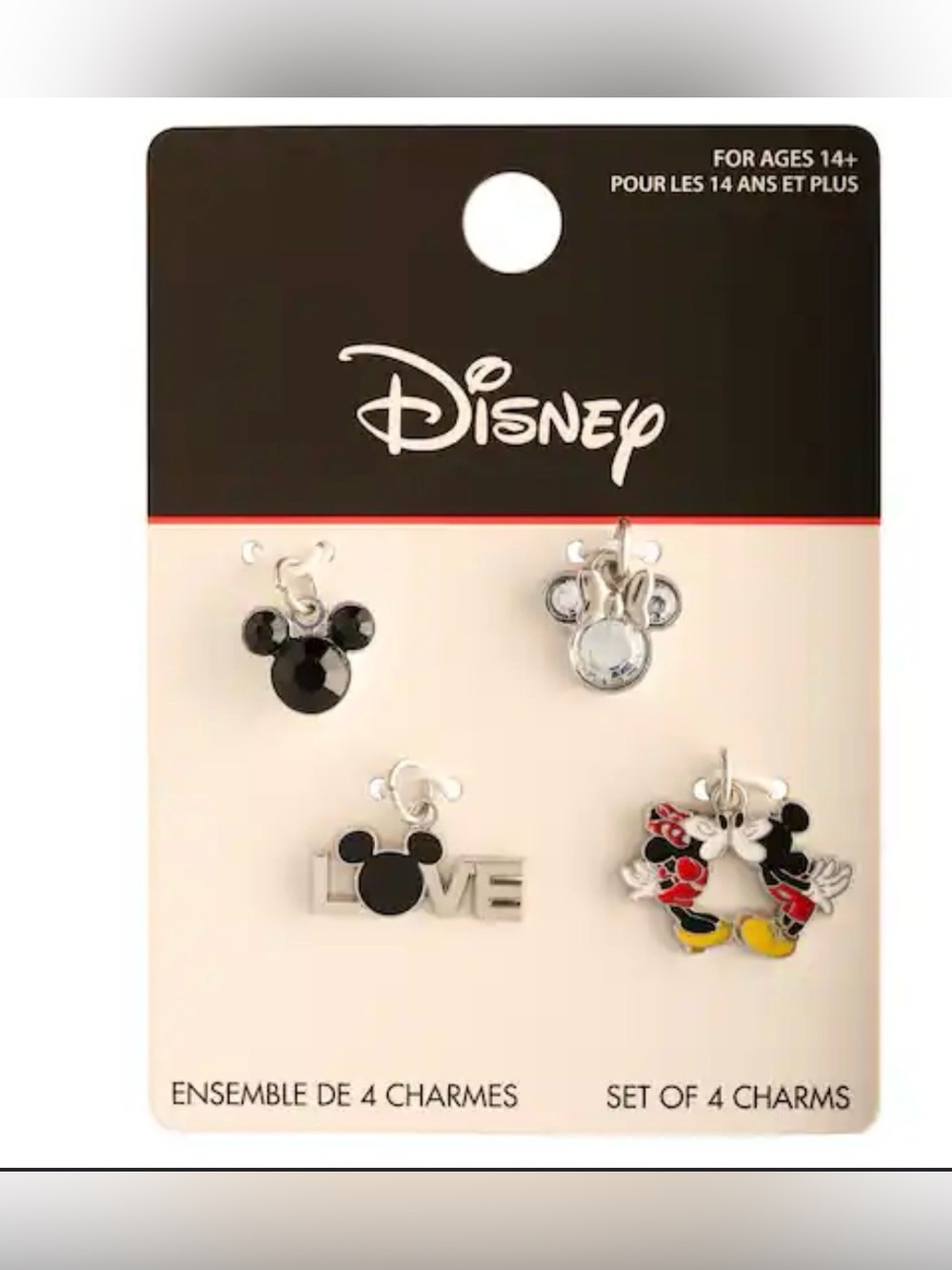 Disney Black, Silver, Red & Yellow Mickey Charm Set - 4 Pieces